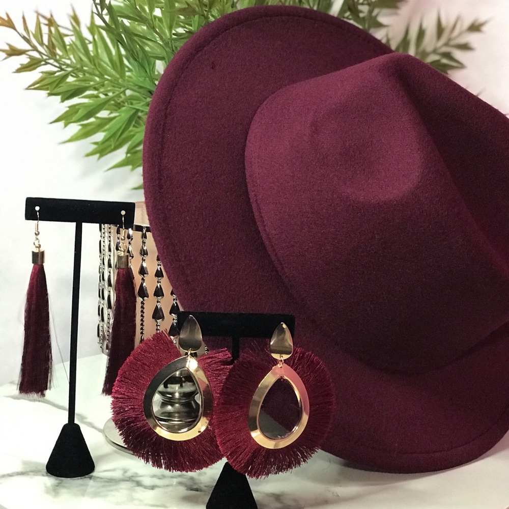 Maroon Fedora Hat